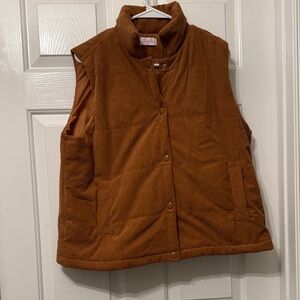 Pink Lily Rust Corduroy Vest